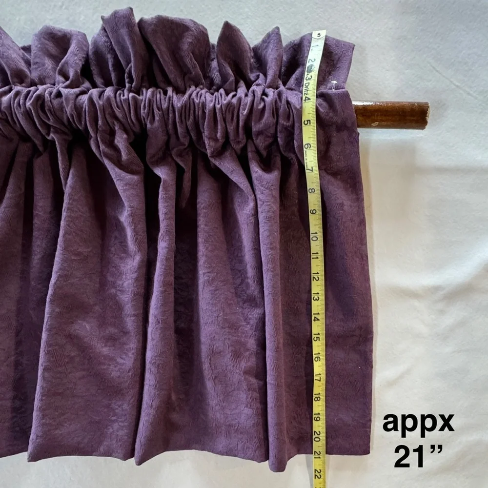Amethyst Jacquard Brocade Croscill Fabric Curtain Valance (2-piece 53”x22” each)